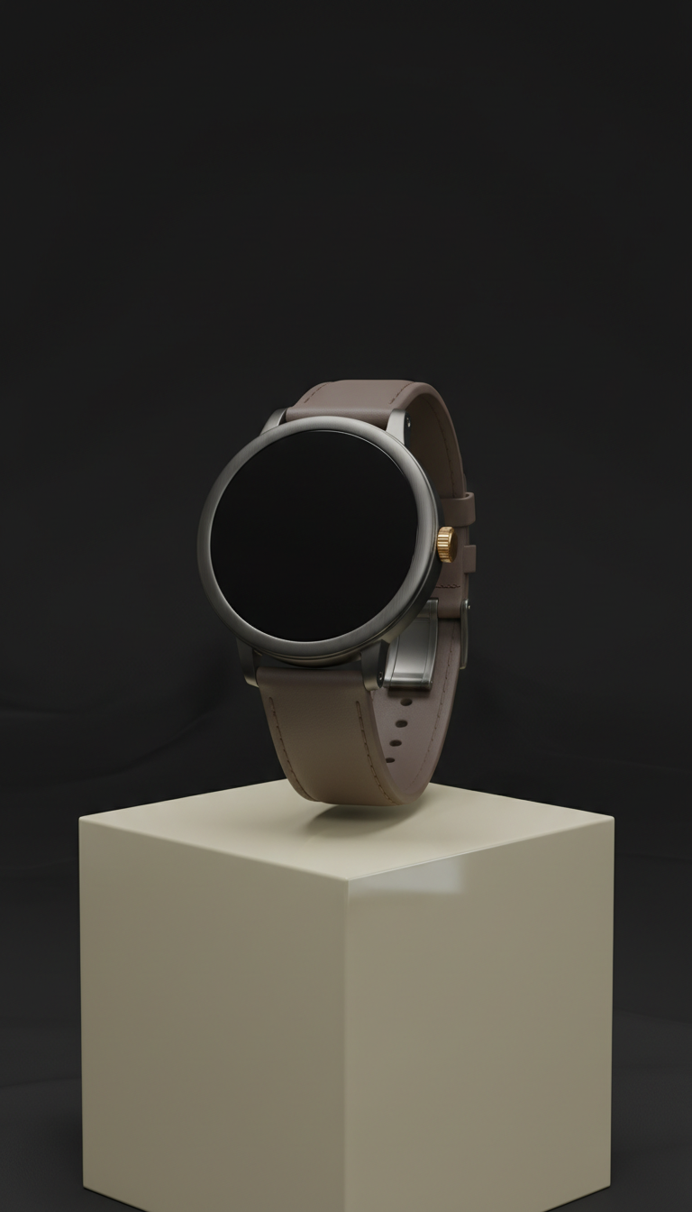Luxury smart watch in brushed aluminum