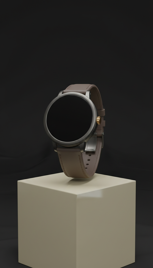 Luxury smart watch in brushed aluminum