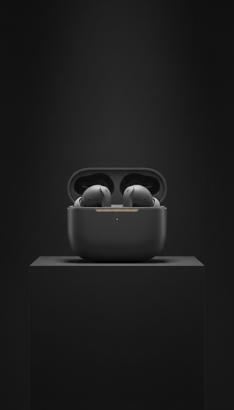 Graphite Wireless Earbuds With Charging Case